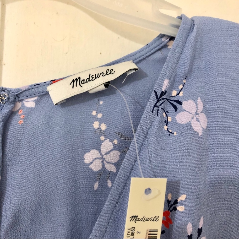 Madewell button wrap midi dress aloha floral - Picture 5 of 8